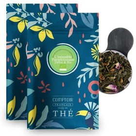 2x100g de Thé vert au Pamplemousse délicatement épicé - Délicieux Chaud ou Glacé | LIrrésistible Pamplemousse Détox COMPTOIR