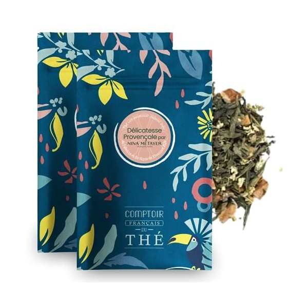 2x100g de Thé vert au Pamplemousse délicatement épicé - Délicieux Chaud ou Glacé | LIrrésistible Pamplemousse Détox COMPTOIR