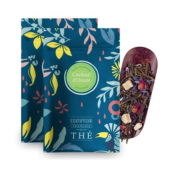 2x100g de Thé vert au Pamplemousse délicatement épicé - Délicieux Chaud ou Glacé | LIrrésistible Pamplemousse Détox COMPTOIR