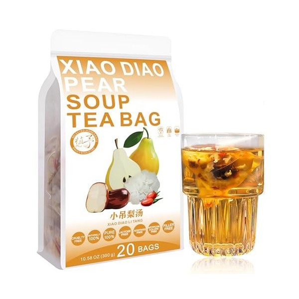 Plant Gift Xiao Diao Pear Soup Tea Bag 10.58oz 15g*20bags poires de neige, guirong, baies de Goji, Chine pure et naturelle,