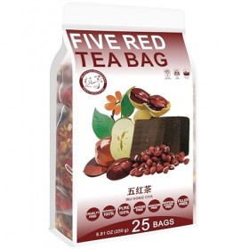 Plant Gift Five Red Tea Bag 8.81oz 10g*25bags Goji, sucre brun, haricots rouges, arachides, pur naturel, mélange de santé t
