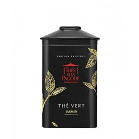 Thés de La Pagode - Thé Vert Jasmin Bio - Thé Vert de Chine - Fabrication Traditionnelle - Boite en Métal de 100g