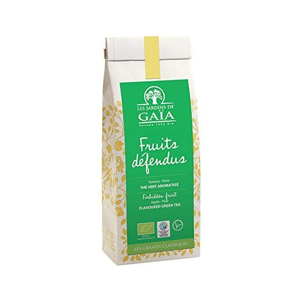 Les Jardins De Gaïa - Thé Vert Parfumé Fruits Défendus Pomme Poire 100G - Unité