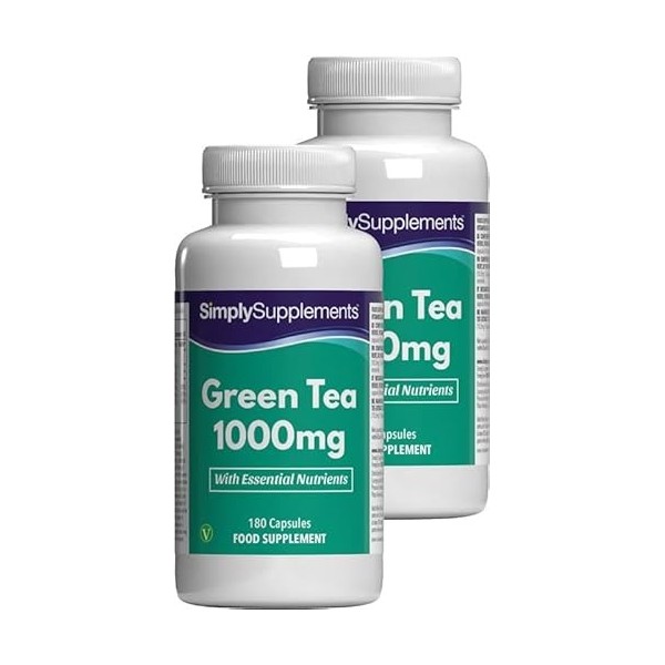 Extrait de Thé Vert 3000mg | Avec Thiamine, Riboflavine & Chrome | Soutient l’Énergie, le Métabolisme & la Défense Antioxydan