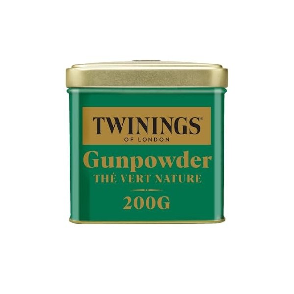 Twinings - Thé Vert Gunpowder Nature - 200 g en Vrac - Léger et Végétal - à Déguster Chaud ou Froid Thé vert