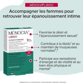 MÉNOCIA® Libido | Complément Alimentaire Intimité Féminine | Tribulus, Ginseng, Vitamines B3 & B8, Hyaluronate | | Libido, Én...