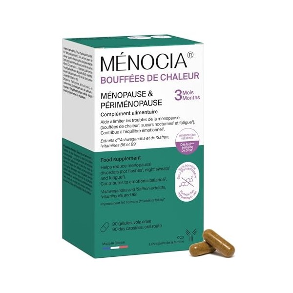 MÉNOCIA® Libido | Complément Alimentaire Intimité Féminine | Tribulus, Ginseng, Vitamines B3 & B8, Hyaluronate | | Libido, Én...