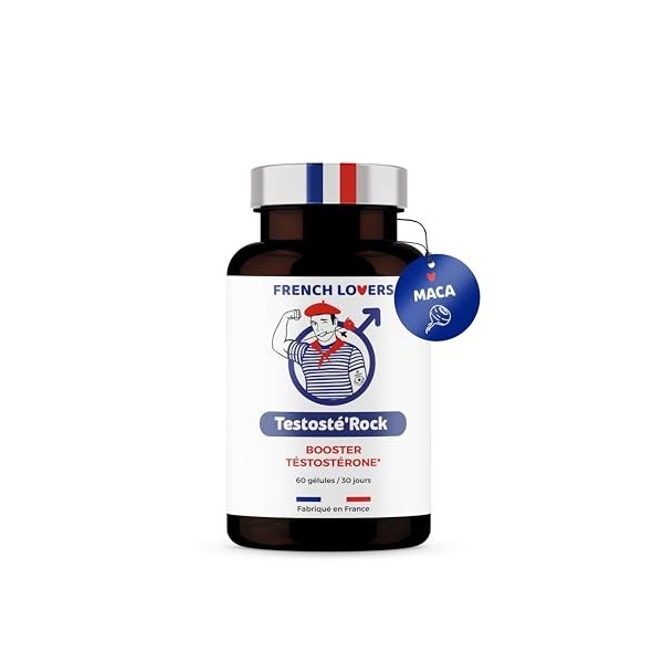 TestostéRock Booster Performance Homme | Soutien Taux de Testostérone & Musculation | Énergie, Vigueur & Vitalité | Maca, Zi