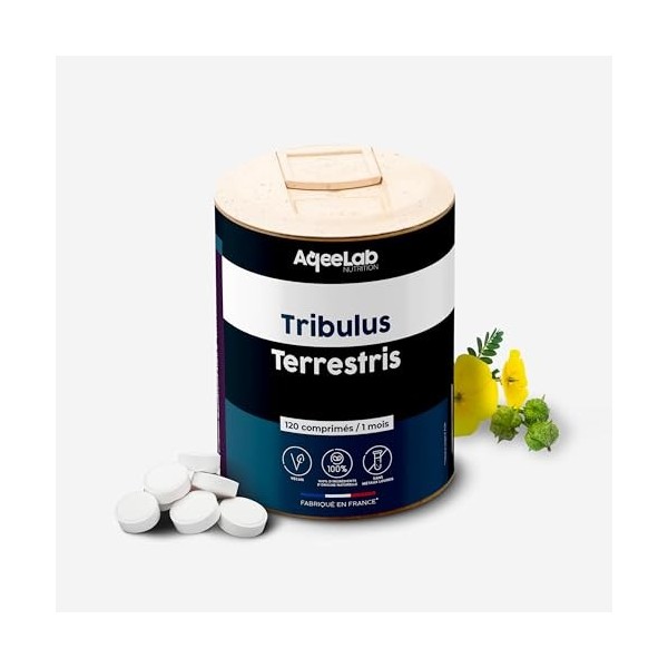Tribulus Terrestris 2400 mg • AqeeLab Nutrition • 120 gélules végétales • 1 mois • Teneur garantie en Saponine • Force, Énerg...