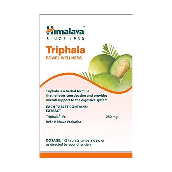 Triphala Tablets for Colon Cleanse and Constipation Relief - Natural Fruit Fiber Supplement - 500mg 60 Vegetarian Capsules By