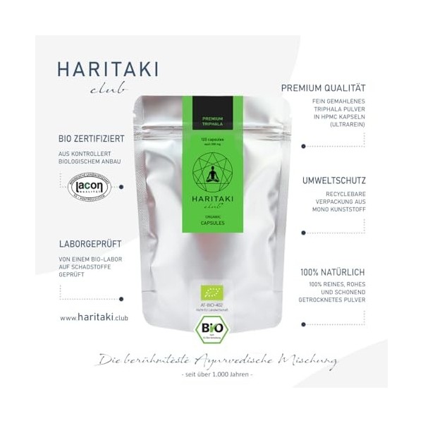 Lot de 120 capsules Triphala bio