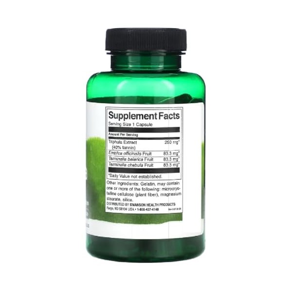 Swanson Triphala 250 mg | Soutien digestif et détoxifiant – 120 gélules