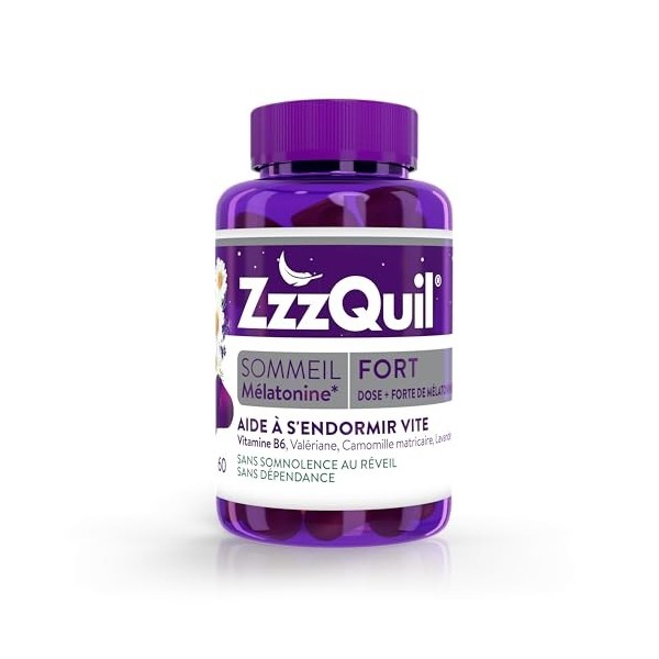 ZzzQuil Sommeil Fort - Gommes arôme naturel fruits des bois - Complément alimentaire à base de valériane, camomille matricair