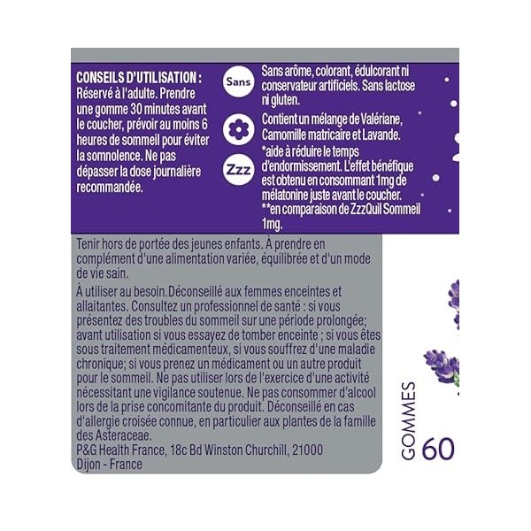 ZzzQuil Sommeil Fort - Gommes arôme naturel fruits des bois - Complément alimentaire à base de valériane, camomille matricair
