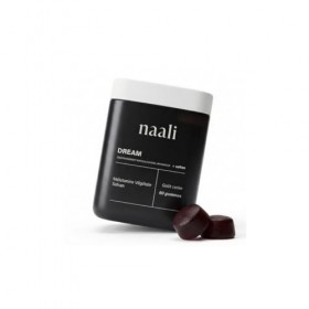 Naali Dream Gummies Sommeil – Mélatonine Végétale Safran – 60 Gummies Réduction Du Temps D’Endormissement, Atténue Les Effets