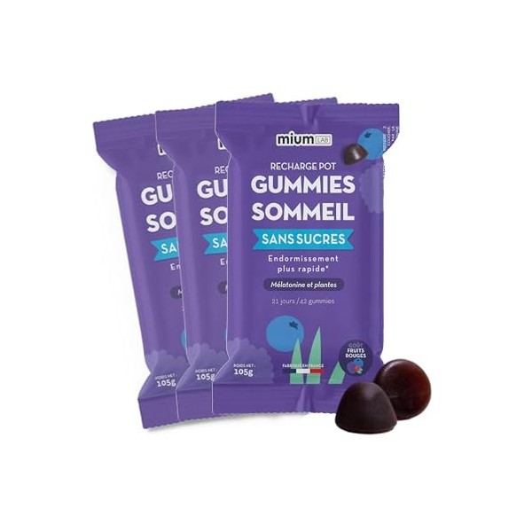 Mium Lab - Sommeil breveté 8h à libération prolongée - Anti-réveils nocturnes & Endormissement - Mélatonine brevetée - Éco-re...