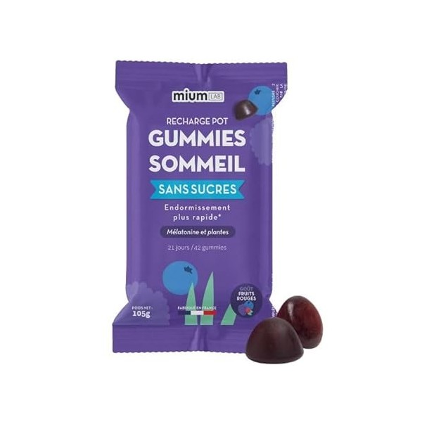 Mium Lab - Sommeil breveté 8h à libération prolongée - Anti-réveils nocturnes & Endormissement - Mélatonine brevetée - Éco-re...