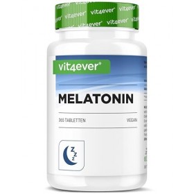 Mélatonine - 365 comprimés - 0,5 mg par dose journalière 1/2 comprimé - Sans additif indésirable - Hautement dosé - Vegan