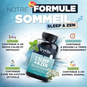 Melatonine 1,9 mg | Action Rapide Pour Dormir Rapidement | Sommeil Adulte | Facilite lEndormissement avec Mélatonine + Mélis
