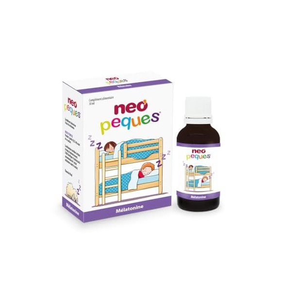 NEO PEQUES - Mélatonine - Complément Alimentaire à base de Mélatonine pour Enfants en Gouttes - Aide à Améliorer le Sommeil -