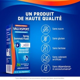 VALDISPERT - Endormissement - Spray Sommeil Flash - Mélatonine - Libération immédiate - Programme 35 jours - Vegan - Sans suc