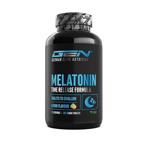 Mélatonine Time Release – 365 comprimés à sucer goût citron – Libération retardée grâce à Sepismart® SR – 0,5 mg par portion 