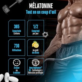 Mélatonine Time Release – 365 comprimés à sucer goût citron – Libération retardée grâce à Sepismart® SR – 0,5 mg par portion 