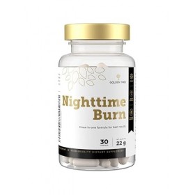 Golden Tree Nighttime Burn – Gélules de Fibres au Figuier de Barbarie, Vitamine B3, Vitamine B6, Racine de Valériane & L-Carn