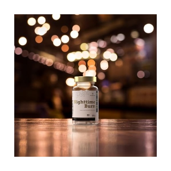 Golden Tree Nighttime Burn – Gélules de Fibres au Figuier de Barbarie, Vitamine B3, Vitamine B6, Racine de Valériane & L-Carn