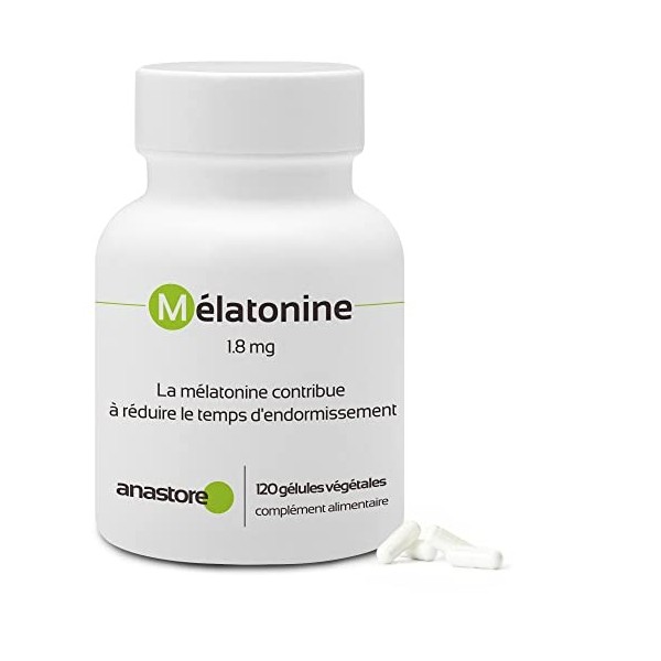 MÉLATONINE * 1.8 mg / 120 doses * Sommeil * 1 dose - 2 gélules * pour réduire le temps d’endormissement. Valériane