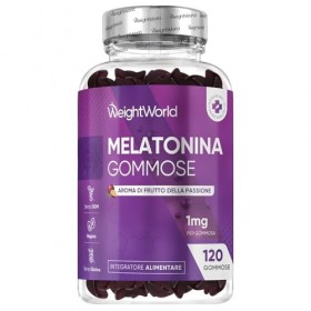 Gummies Melatonine 1mg - 120 Melatonine Gummies Vegan - Complexe avec Passiflore & Vitamine B6 pour Adultes - sans Gluten, sa
