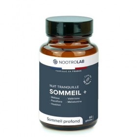 Sommeil + Nuit Tranquille – Complément Sommeil Naturel – Mélatonine 1,9 mg, Valériane, Passiflore, Mélisse, Houblon – Endormi