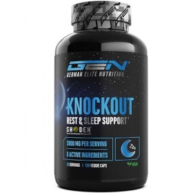 Knockout - Sleep & Recover Support - 120 capsules avec extrait dashwagandha Shoden®, magnésium, L-tryptophane, L-théanine na