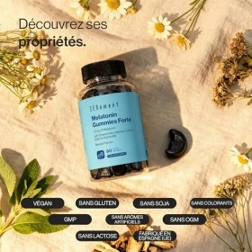 Gummies Mélatonine Forte 1,9 mg – Avec Camomille, Valériane, Mélisse, Sureau & Vitamine B6 – 90 Gommes Véganes pour Dormir – 