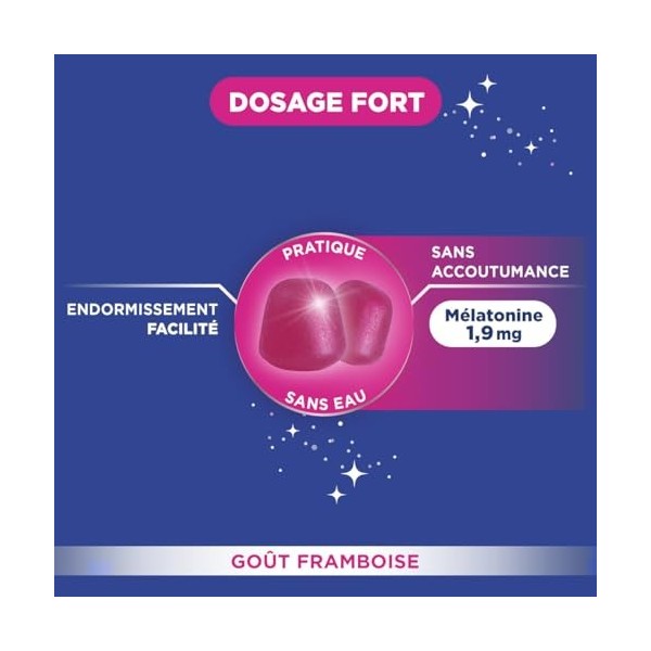 Forté Pharma - Mélatonine 1900 Gummies sommeil - Melatonine 1.9 mg a macher - Complément Alimentaire Sommeil Adulte, Endormis
