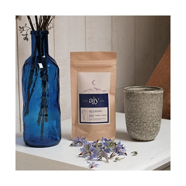 AJYPNOSE Mélatonine 1,9mg, avec Valériane, Passiflore & Aubépine | Sommeil | 60 gélules, fabriqué en France