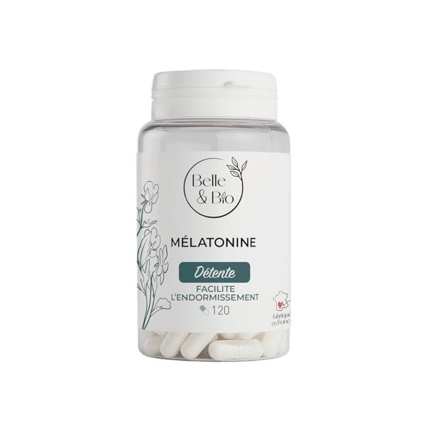 SOMMEIL PLUS SEREIN & ENDORMISSEMENT RAPIDE - Mélatonine - Pilulier 120 gélules - Cure 2 mois - Complément Alimentaire BELLE&