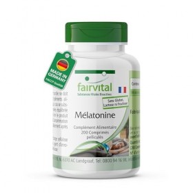 Fairvital | Mélatonine 1,5mg - 200 comprimés - faciles à avaler - 1,5mg de mélatonine par comprimé - qualité contrôlée et hau