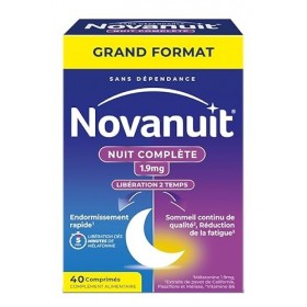NOVANUIT nuit complète – Mélatonine 1,9 mg, Plantes, Vitamine B6 – Complément Alimentaire – Endormissement rapide, Sommeil co...