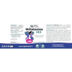 Mélatonine 365 Comprimés Stock 12 mois Support pour le Sommeil. Meilleur Repos, Bien Dormir Sommeil Adulte. Mélatonine Pur 
