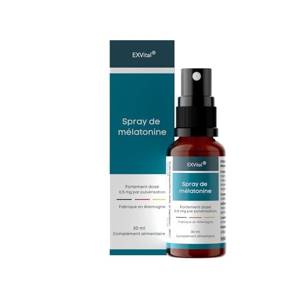 Spray de Mélatonine, Avec extrait de lavande & vitamine B6, 0,5 mg de mélatonine liquide par pulvérisation, Hormone naturelle