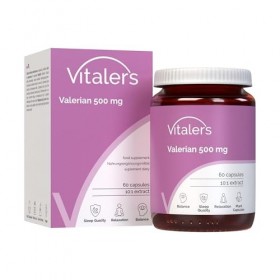 Vitalers Valériane 500 mg - 60 gélules, végétalien, 2 mois de supplémentation, sans conservateurs, composition pure