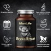 Valériane + ashwagandha + mélisse + passiflore + GABA + L-tryptophane + L-théanine | 90 gélules | StressBreak – ManLife