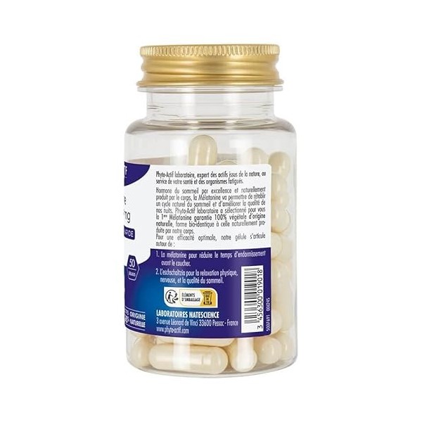 Phyto-Actif | Gélules Mélatonine Végétale | Endormissement rapide – Réduction du décalage horaire | Extrait naturel de mélato...