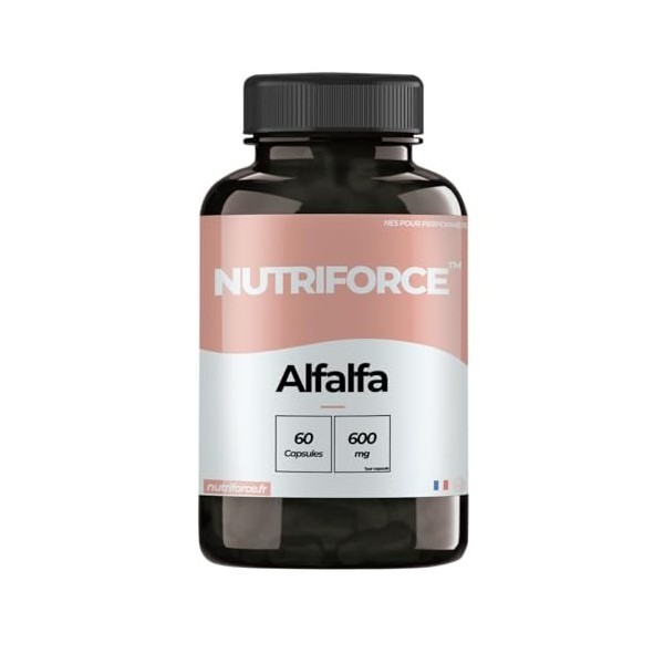 Alfalfa Pure – 500 mg par Gélule – Complément Alimentaire Naturel – 60 Capsules