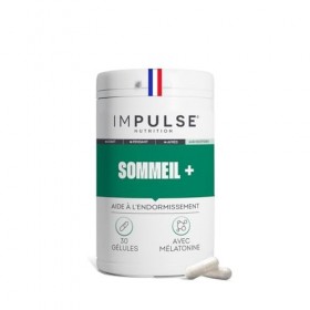 Impulse Nutrition - Complément Alimentaire Sommeil - Mélatonine 1,9 mg, Vitamine B6, Tryptophane - Endormissement rapide, som