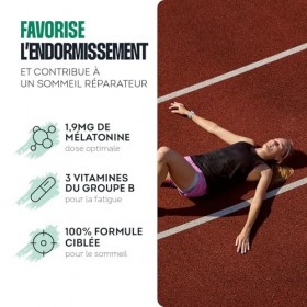 Impulse Nutrition - Complément Alimentaire Sommeil - Mélatonine 1,9 mg, Vitamine B6, Tryptophane - Endormissement rapide, som