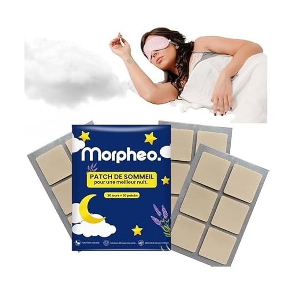 Morpheo Patchs de Sommeil – Patchs à la Mélatonine & Ingrédients Naturels – Aide à l’Endormissement & Sommeil Réparateur – Al