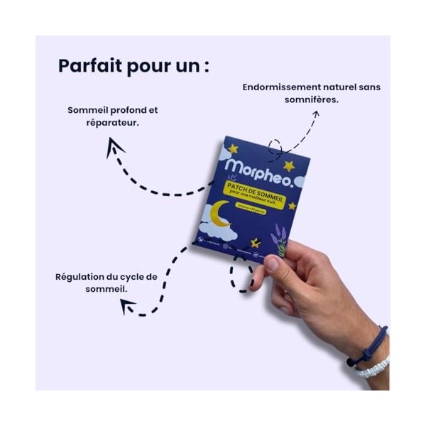 Morpheo Patchs de Sommeil – Patchs à la Mélatonine & Ingrédients Naturels – Aide à l’Endormissement & Sommeil Réparateur – Al