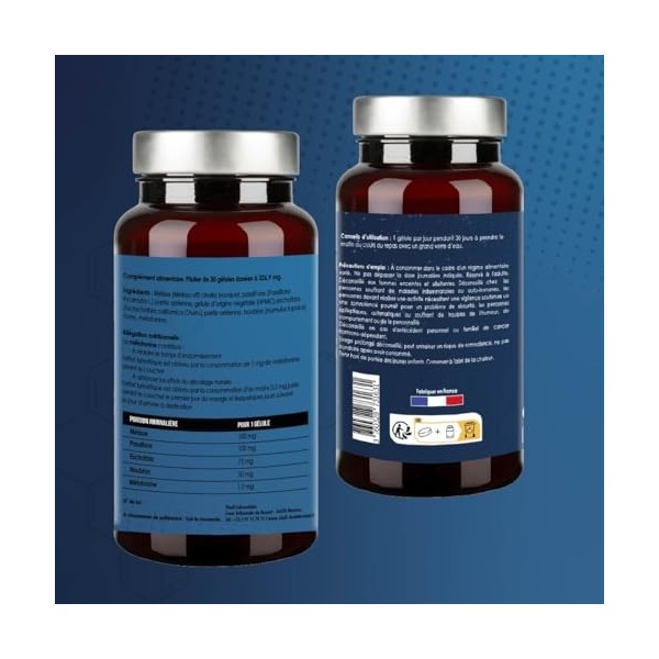 Mélatonine 1,9 mg – Complément Alimentaire Sommeil & Endormissement, Aide à Réduire le Temps d’Endormissement et Atténuer le 